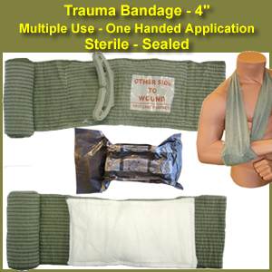 Tactical Trauma Dressing, Israeli Bandage, 4 Inch (FCP-01)