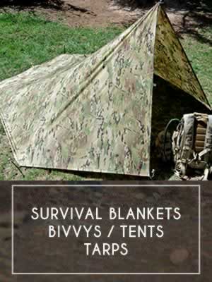 Survival Blankets, Bivvys, Tents, Tarps
