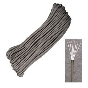Marbles Outdoors Genuine 550 Parachute Cord 7-Strand - 100 ft- Graphite (SMRG1085H)