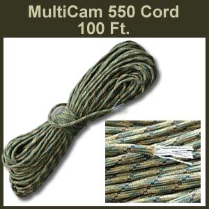 Multicam 550 Parachute Cord, 100 ft. (pcord100multicam)