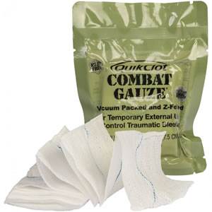 QuikClot Combat Gauze Z-Fold Vacuum Packed  (30-0039)