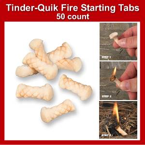Tinder-Quik 50 Schede Accensione Rapida – Impermeabili Per Ferro E Pietra Focaia