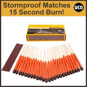UCO Stormproof 15 Second Burn Matches, 25 qty (UCOmatch)