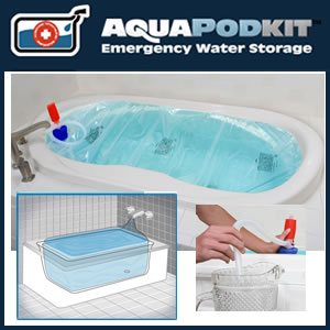 AquaPodKit® Emergency Water Reservoir & Pump for Bathtubs