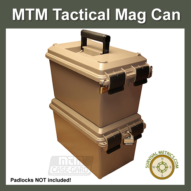 MTM Tactical Mag Can For 10 30-Round Mags Or 10 Double Stacked Handgun Mags - Black TMCLE